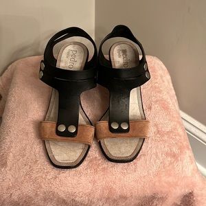 Pedro Garcia Suede and Leather Sandals Sz 37.5